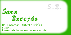 sara matejko business card